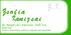 zsofia kanizsai business card